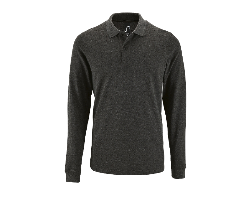 POLO MANGA LARGA ALGODON GRIS ANTRACITA 