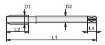 M.MAQ. C35A/1 DIN 376 M-12 x 1,75 6H HSSE NOGRIP-I