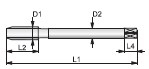 M.MAQ. PASANTE PS/1 DIN 374 MF-8 x 1 6H HSSE VAP. LINEA AMARILLA