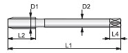 M.MAQ. C/1 DIN 5156 G-3/4 x 14H HSSE