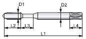 M.MAQ. C35A/2 SIM. DIN 371 UNC N.6 x 32H 2B HSSE