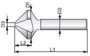 AVELLANADOR DIN 335C HSSE 90º Ø6,3