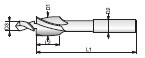 BROCA AVELLANADOR P853-N-180º Ø8,9x5,3 (M5) HSSE