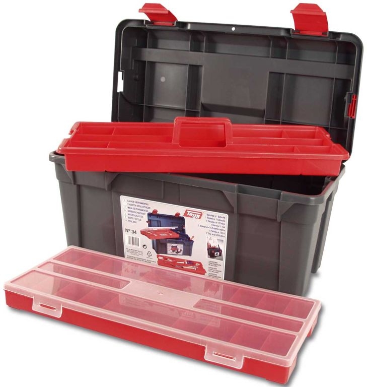 CAJA HERRAMIENTAS PLASTICO 58x28.5x29cm CON BANDEJA