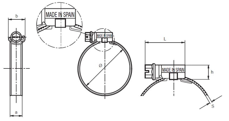 ABRAZ 3017 INOX  L  70-90 W5