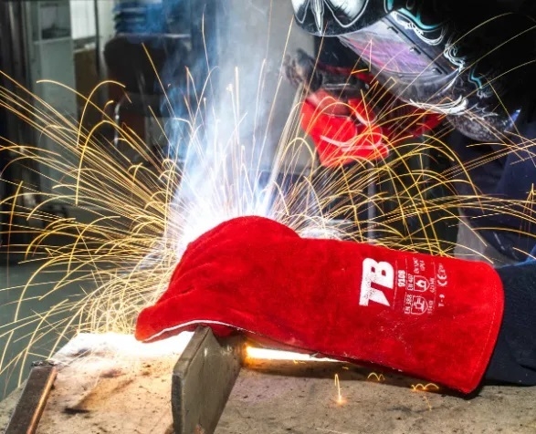 GUANTE SOLDAR MIG ROJO 34cm L (T-9)(910)