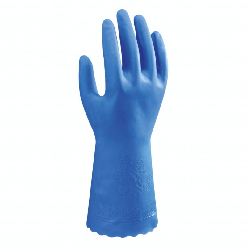 GUANTE PVC AZUL 30cm XL (T-10)(SHOWA 160)
