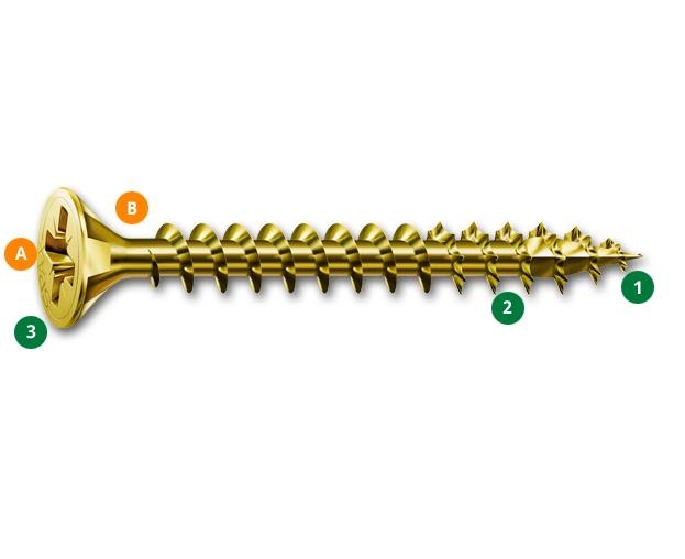 TORNILLO ABC SPAX C/AVELL  BICROMAT-YELLOX 3.5X30