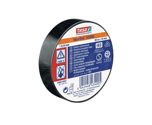 CINTA ADHESIVA AISLANTE NEGRO PVC 20mt X 19mm