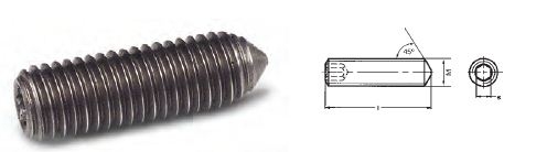 ESPIGA ALLEN PUNTA CONICA DIN-914 INOX A2 M-10X20