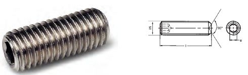 ESPIGA ALLEN DIN-916 INOX A2-AISI 304 M-6X16