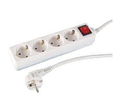 BASE MULTIENCHUFE 4 TOMAS 1.5 METROS + INTERRUPTOR (3x1.5mm²)