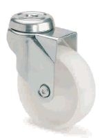 ARSA 49001 RUEDA Ø75x24mm GIRAT PAS.NYL BLANCO B.LISO S/PLAT.LAT