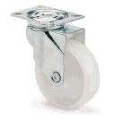ARSA 49100 RUEDA Ø50x24mm GIRAT PLATINA NYL BLANCO B.LISO S/P.LAT