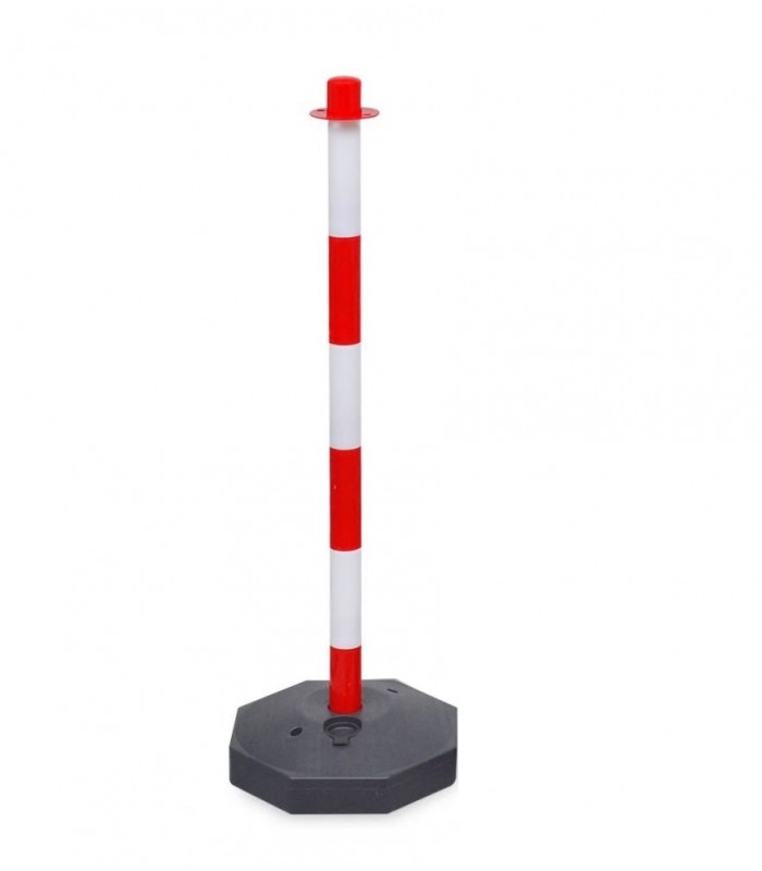 POSTE PLASTICO PARA CADENA BICOLOR CON BASE PVC