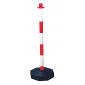 POSTE PLASTICO PARA CADENA BICOLOR CON BASE PVC