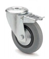 ARSA 57155 RUEDA Ø125x37.5mm GIRAT PAS.FRENO GOMA GRIS B.LISO