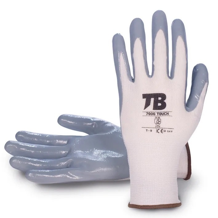 GUANTE NITRILO GRIS EN PALMA L (T-9) (700G TOUCH)