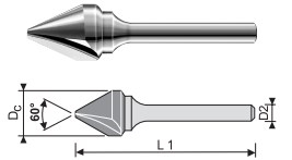 AVELLANADOR 1 CORTE 60º MD INTEGRAL Ø6.3x51mm