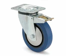 ARSA 555164 RUEDA Ø125x40mm GIRAT PLAT.FRENO G.AZUL ELASTICA C.R