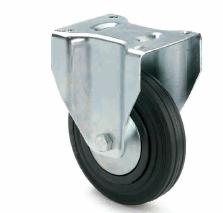 ARSA 55043 RUEDA Ø100mm FIJA GOMA NEGRA COJINETE RODILLOS