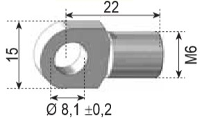 ANCLAJE METAL OJO Ø8mm L22 M-6