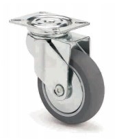 ARSA 42107 RUEDA Ø150x32mm GIRAT PLATINA GOMA GRIS BUJE LISO