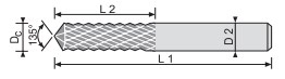 FRESA FRONTAL DENTADO DIAMANTE MD INTEGRAL Ø4x15/40mm