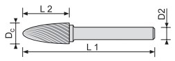 FRESA ROTATIVA CON RADIO MD Ø10x20/65mm MANGO 6mm D3