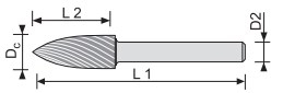 FRESA ROTATIVA LLAMA MD Ø4x14/50mm MANGO 6mm D3
