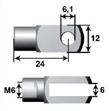 ANCLAJE BIFURCADO Ø6mm L24 M-6