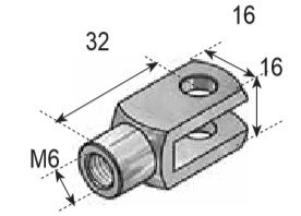 ANCLAJE BIFURCADO Ø8mm L32 M-6