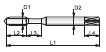 M.MAQ. PASANTE PS/2 DIN 371 M-2.5 x 0.45 6H HSSE VAP. LINEA AMARILLA