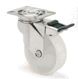 ARSA 49754 RUEDA Ø75x32mm GIRAT PLAT.FREN INOX NYL.BL.B.LISO S/P.LAT