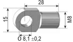 ANCLAJE METAL OJO Ø8mm L28 M-8