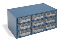 MODULO METALICO 31.2x13.3x18.2cm 9 CAJONES METACRILATO