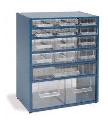 MODULO METALICO APILABLE 31.2x40.3x18.2cm 15 CAJONES METACRILATO