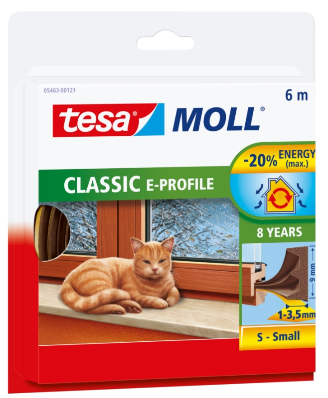 TESAMOLL PERFIL CAUCHO -E- MARRON 6mX9mm