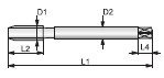 M.MAQ. PROFILRULL 1 R DIN 376 M-16 x 2 6HX HSSE TIN