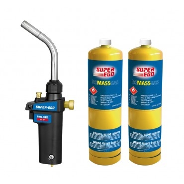 SUPER-EGO KIT SOPLETE PRO-FIRE+2 BOTELLAS GAS MAPP