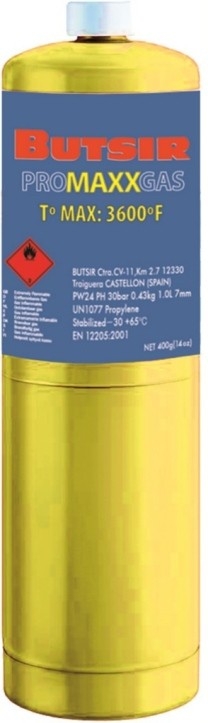 BOTELLA RECAMBIO GAS MAPP CONEXION EU ANCHA 400g/1lt