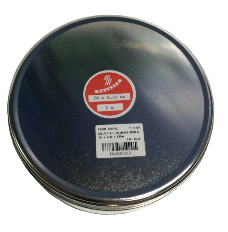 ROLLO FLEJE CALIBRADO HASBERG 5mt x 50mm x 0,10mm
