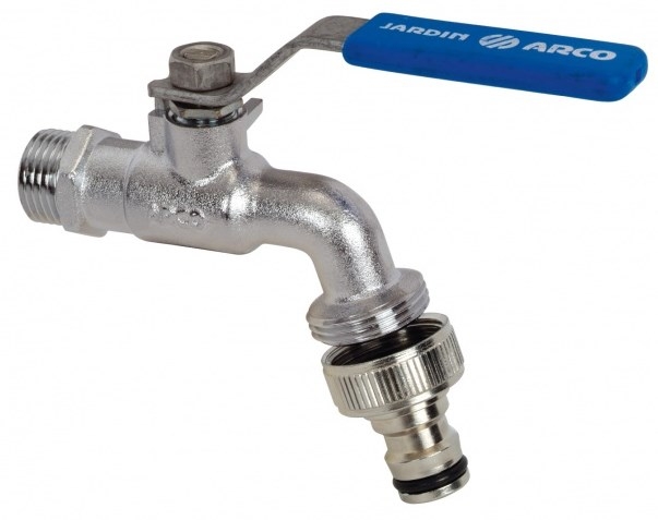 GRIFO CODO MANETA INOX CONEXION RAPIDA 1/2