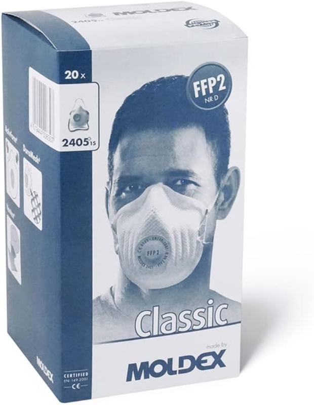 MOLDEX  CAJA 20 UDES MASCARILLA DESECHABLE 2405 FFP2 C/VALVULA*