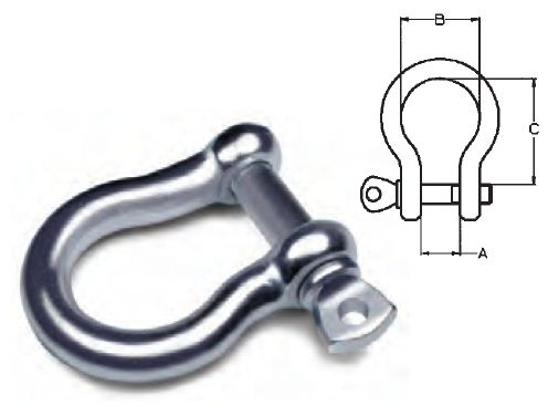 GRILLETE LIRA GALVANIZADO 12 (520Kg CARGA)