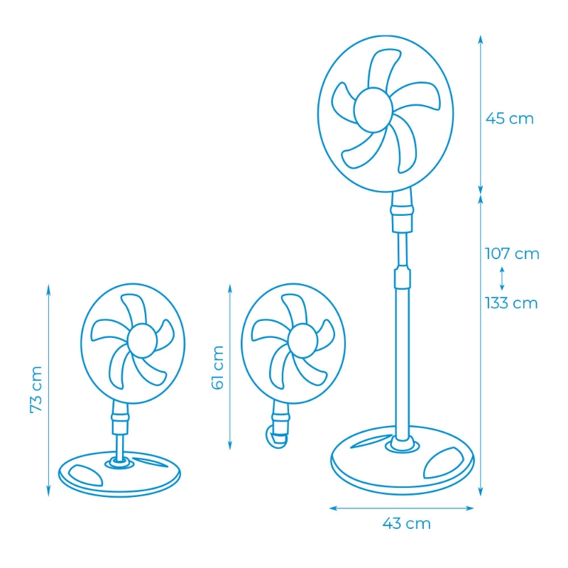 VENTILADOR 3 EN 1 45W Ø40cm