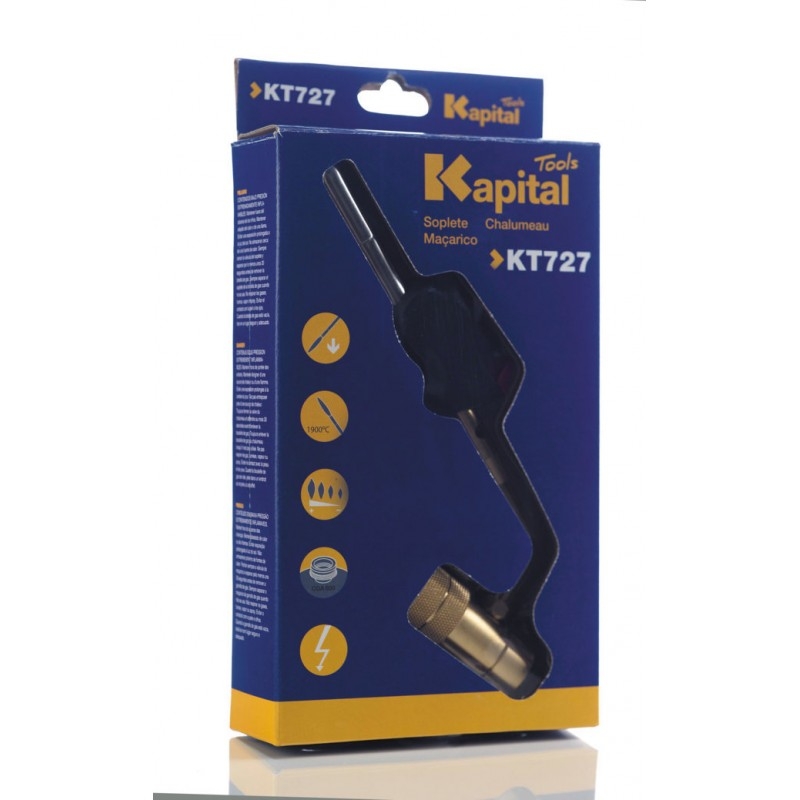 KT727 KIT SOPLETE CON ENCENDIO Y GIRO 360º + BOTELLAS GAS MAPP