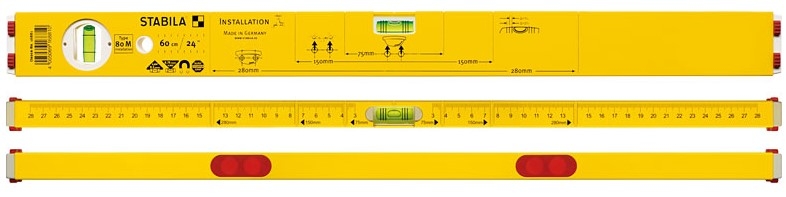 80M/60cm NIVEL TUBULAR ALUMINIO ESPECIAL FONTANEROS