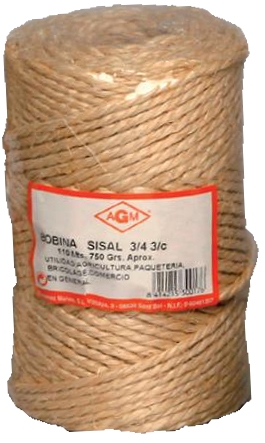 CUERDA SISAL/PITA BOBINA 150mt N.3/4 3 CABOS 750 GRAMOS