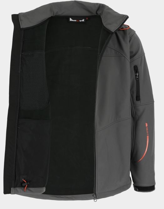 CHAQUETA SOFTSHELL GRIS T-3XL (POSEIDON)